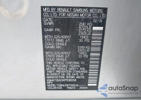 2019 Nissan Rogue S из США, поврежденный, VIN KNMAT2MV2KP538058